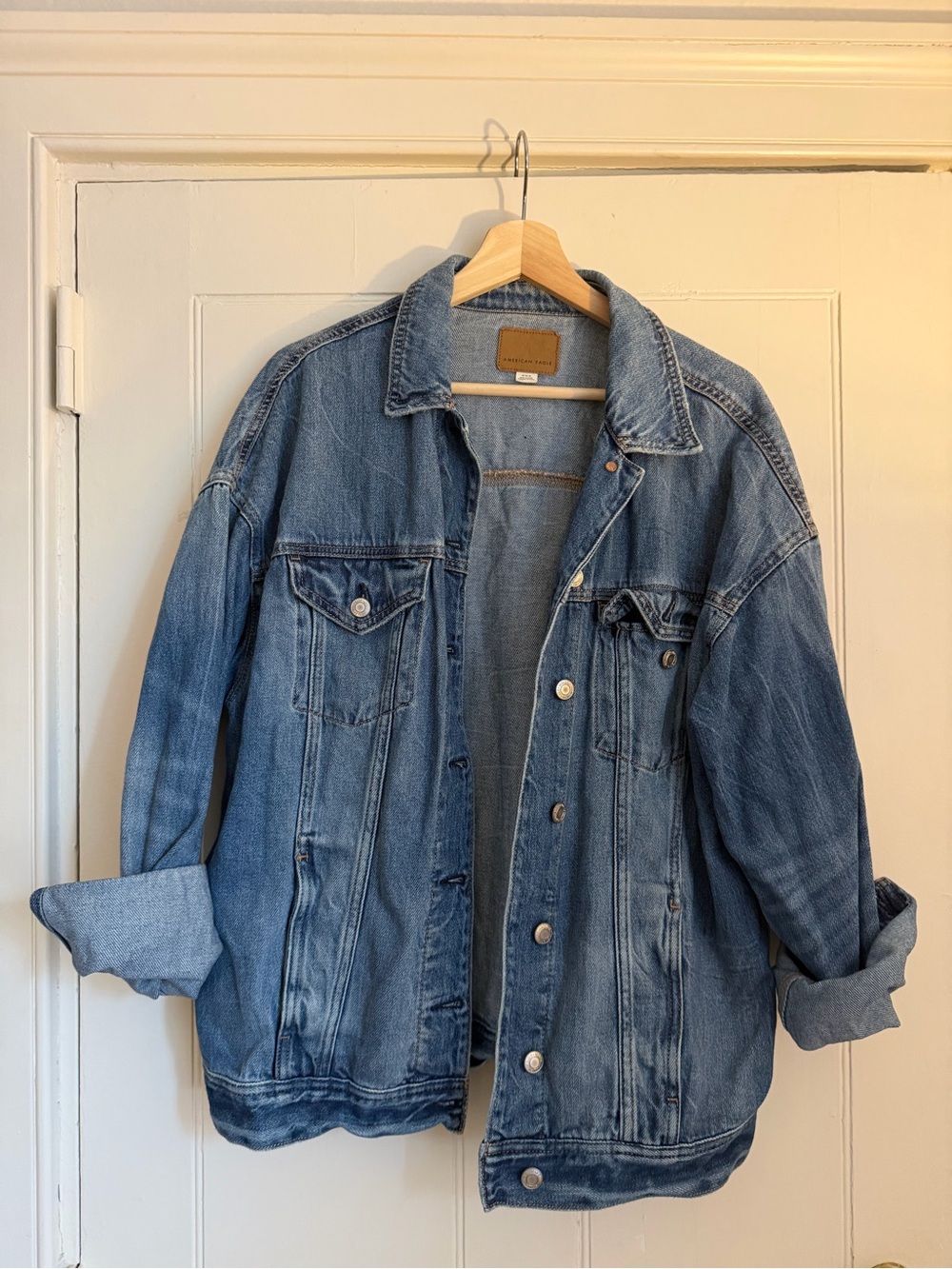American Eagle Classic Blue Denim Jacket - Women's Casual